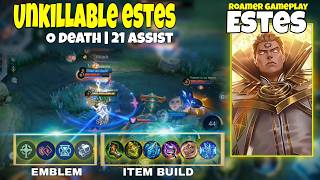 Estes Best Build and Emblem 2024  Unkillable Estes with 21 Assist  Roam Gameplay  MLBB [upl. by Aubine943]