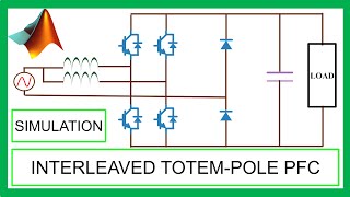 Interleaved Totempole PFC MATLAB Simulation  Tech Simulator [upl. by Aynam]