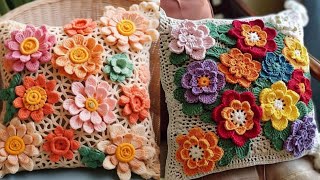 TOP 50 BEAUTIFUL EASY TRENDY CROCHET CUSHION COVERS IDEAS FREE PATTERN DIY PROJECTS [upl. by Hisbe]