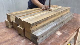 Amazing Pallet Woodworking Project  Build A Unique And Functional Table From Recycled Wood [upl. by Norrie293]