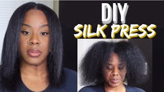 HOW TO  DIY SILK PRESS TYPE 4 NATURAL HAIR  CURLY TO STRAIGHT  MIZHANI THERMAL SMOOTHING [upl. by Nomsed659]