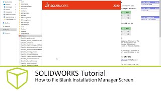 SOLIDWORKS Tutorial  How to Fix Blank Installation Manager Screen [upl. by Bullivant]