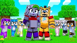 Roxanne Wolf 100 BABIES CHALLENGE ALL GROWN UP with Glamrock Freddy in Minecraft [upl. by Willman]