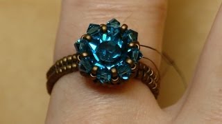 Sidonias handmade jewelry  Swarovski Solitaire beaded ring [upl. by Mcmath]