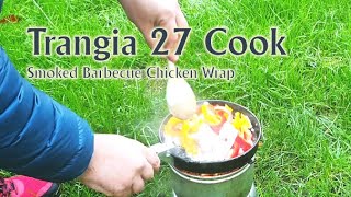 Trangia 27series cooking Smokehouse Barbecue Chicken Wrap [upl. by Yelrahs]