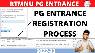 RTMNU PG Entrance Registration Process 2022 🔥 Registration Process for PG Entrance Rtmnu 2022 [upl. by Oirevas]