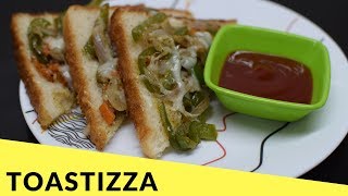 Toastizza Recipe  Bread Pizza Recipe  Quick N Easy on FryPan [upl. by Lucchesi]