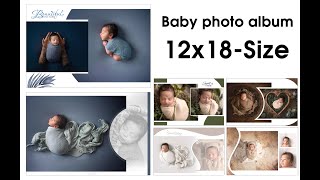 album design psd  baby photo album  12x18  newborn photography Baby Album Cover Design PSD [upl. by Derman]