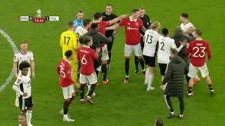 Fulham shown THREE red cards against Manchester United 🤯 [upl. by Eikcin]