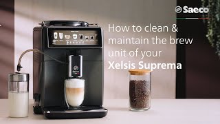 How to clean amp maintain the brew unit of Saeco Xelsis Suprema amp Xelsis Deluxe [upl. by Nylirad722]