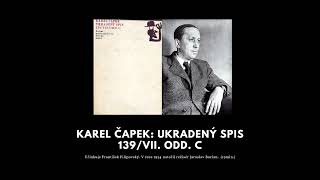 Karel Čapek Ukradený spis 139VII odd C  Audio kniha  mluvené slovo [upl. by Ahsillek96]