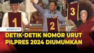 Detikdetik Nomor Urut PIlpres 2024 Diumumkan AniesCak Imin 1 PrabowoGibran 2 GanjarMahfud 3 [upl. by Novit2]