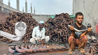 Billions Ton Of Ship Anchor Chain Converting Into Wheel Spanner Process [upl. by Anahsak]