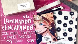 📝 tutorial  laminação com papel contact e encapando com paraná  dicas de encadernação 📒 [upl. by Annalee659]