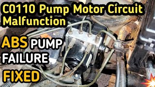 How To Fix C0110 Pump Motor Circuit Malfunction ABS Pump Failure Symptoms ABS Light On [upl. by Viddah]