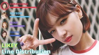 TWICE  LIKEY Line Distribution [upl. by Nitsyrk]