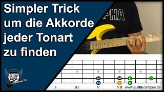 Simpler Trick um die richtigen Akkorde der jeweiligen Tonart zu finden ► Gitarre lernen [upl. by Dugaid]