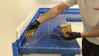 Installing Metallic Epoxy Countertop Kit with my Hands [upl. by Mila]