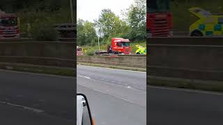 Truck crash between Manchester Liverpool M62 [upl. by Nosylla493]