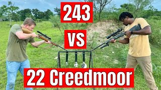 22 Creedmoor vs 243 Barrier Test Wood Sand Steel [upl. by Un]