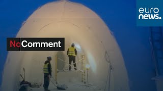 Kiruna Ice Hotel opens for winter in Jukkasjärvi Sweden [upl. by Hatfield]