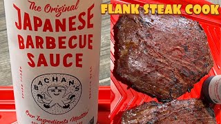 FLANK STEAK  BACHANS JAPANESE BBQ SAUCE  SANTA MARIA GRILL [upl. by Rimhsak]