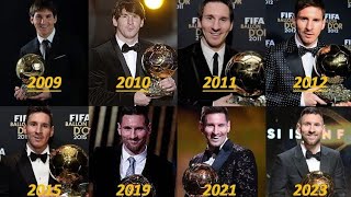 TODOS LOS BALONES DE ORO DE LIONEL MESSI🔥 messi [upl. by Rolyks]