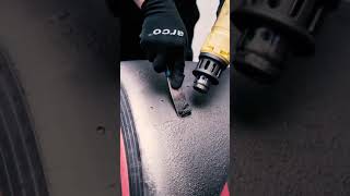 F1 tyre scraping  removing tyre pickup from a race worn tyre [upl. by Starobin600]