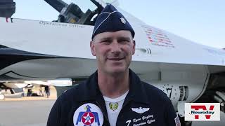 US Air Force Thunderbirds practice for Bethpage Air Show at Jones Beach [upl. by Hamer346]