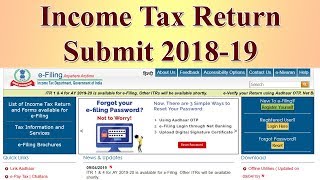 Income Tax RETURN Submit 201819 Financial Year [upl. by Ynot]