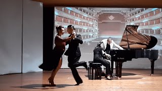 Best of Piazzolla tangos by Ad Parnassum Piano Duo with dancers [upl. by Lletnahc]