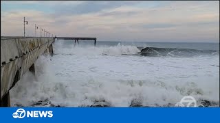 Videos show flooding damage after tsunami waves hit San Francisco Bay Area [upl. by Reid]