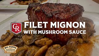 Chairmans Reserve Filet Mignon with Mushroom Sauce  Drum Smoker Cooking [upl. by Nolat]