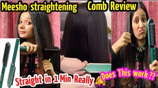 Meesho Hair straightener comb Review  Tik tok viral hair comb is it Good For hair [upl. by Anilek]