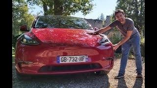 Essai Tesla Model Y Grande Autonomie  premières impressions au volant [upl. by Simonne]