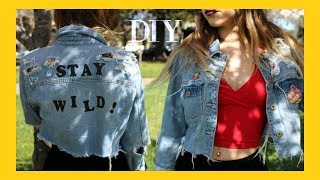 DIY Cropped Denim Jacket  Old to New Transformation [upl. by Conway942]