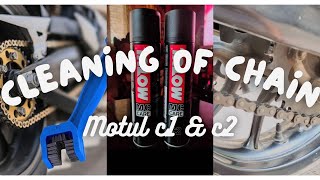 Cleaning of Bike Chain using Motul C1 amp C2 [upl. by Roybn]