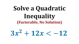 Solve a Quadratic Inequality Less Than Factorable a not 1 No Solution [upl. by Carmelina]