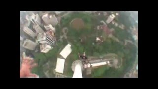 BASE Jumping off KL Tower Malaysia [upl. by Gayler]