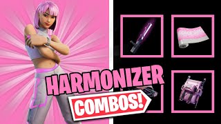 HARMONIZER COMBOS  FORTNITE SKIN REVIEW [upl. by Hestia]