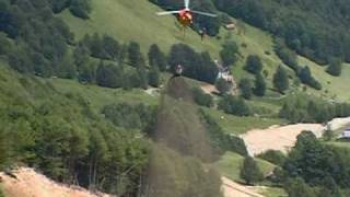 HYDROSEEDING WITH HELICOPTER ON SKI SLOPE IDROSEMINA CON ELICOTTERO [upl. by Roshan]