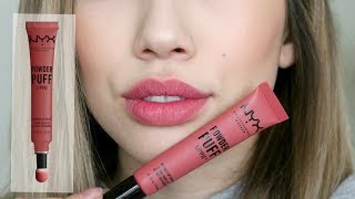 NYX Powder Puff Lippie  Review and Swatches [upl. by Aerdua]