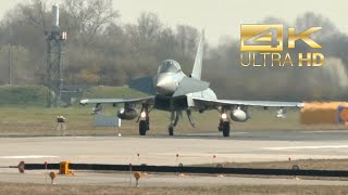 4K 3 Eurofighter Typhoon Luftwaffe German Air Force arrival at Neuburg an der Donau Airbase ETSN [upl. by Aneeuq]