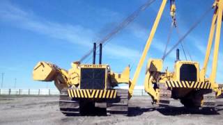 WORLDS BIGGEST SIDEBOOM CARRYING A CAT 594 [upl. by Eeliak]