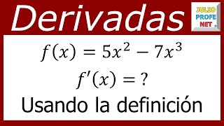 DERIVADA DE UNA FUNCIÓN USANDO LA DEFINICIÓN  Ejercicio 2 [upl. by Balbinder]