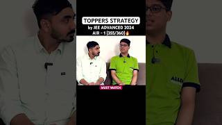 Toppers Strategy by JEE Advanced 2024 AIR1 Ved Lahoti 355360 from Allen Kota  topper strategy [upl. by Pihc691]