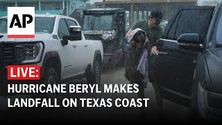 LIVE Hurricane Beryl makes landfall on the Texas coast near Matagorda [upl. by Rubio762]