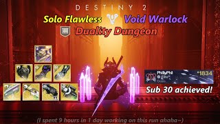 Destiny 2 Duality Dungeon Solo Flawless Void Warlock in Under 30 Minutes Season of the Wish [upl. by Dier211]