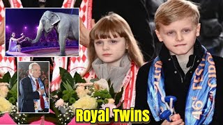 Royal Twins Prince Jacques and Princess Gabriella of Monaco Join Family at Monaco Circus [upl. by Lybis540]