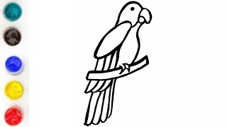 Parrot Drawing for Kids  How to draw a PARROT [upl. by Jemmy]